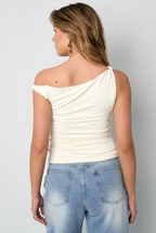 Off White Twisted Strap Top - Ateljé Mel