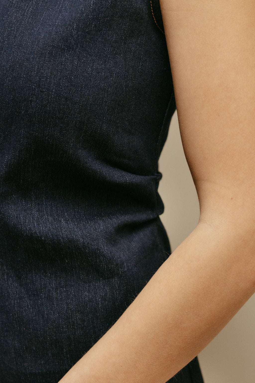 Ateljemel Mouwloze Denim Mini Jurk