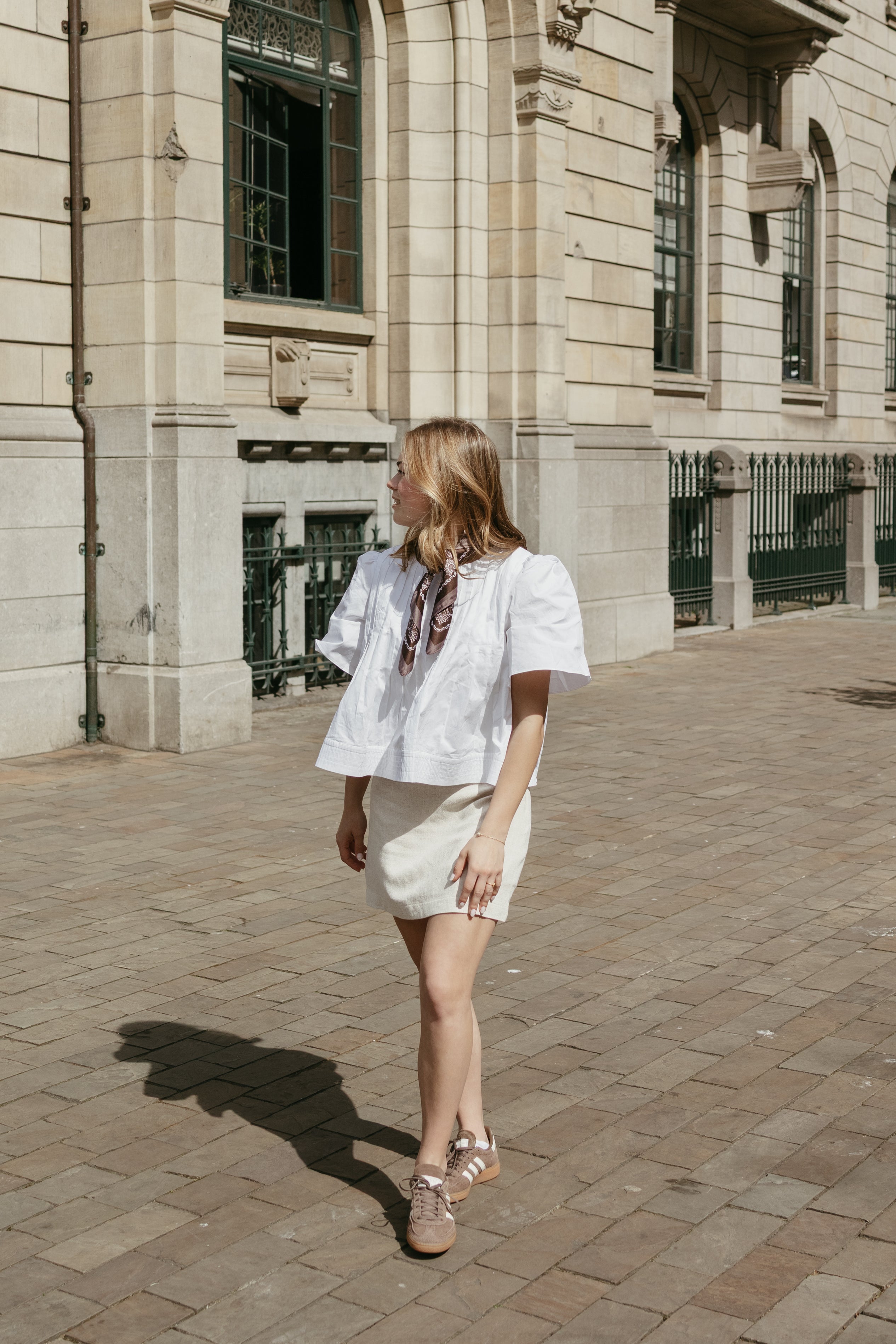 Ateljemel Geplooide Witte Blouse Ateljé Mel