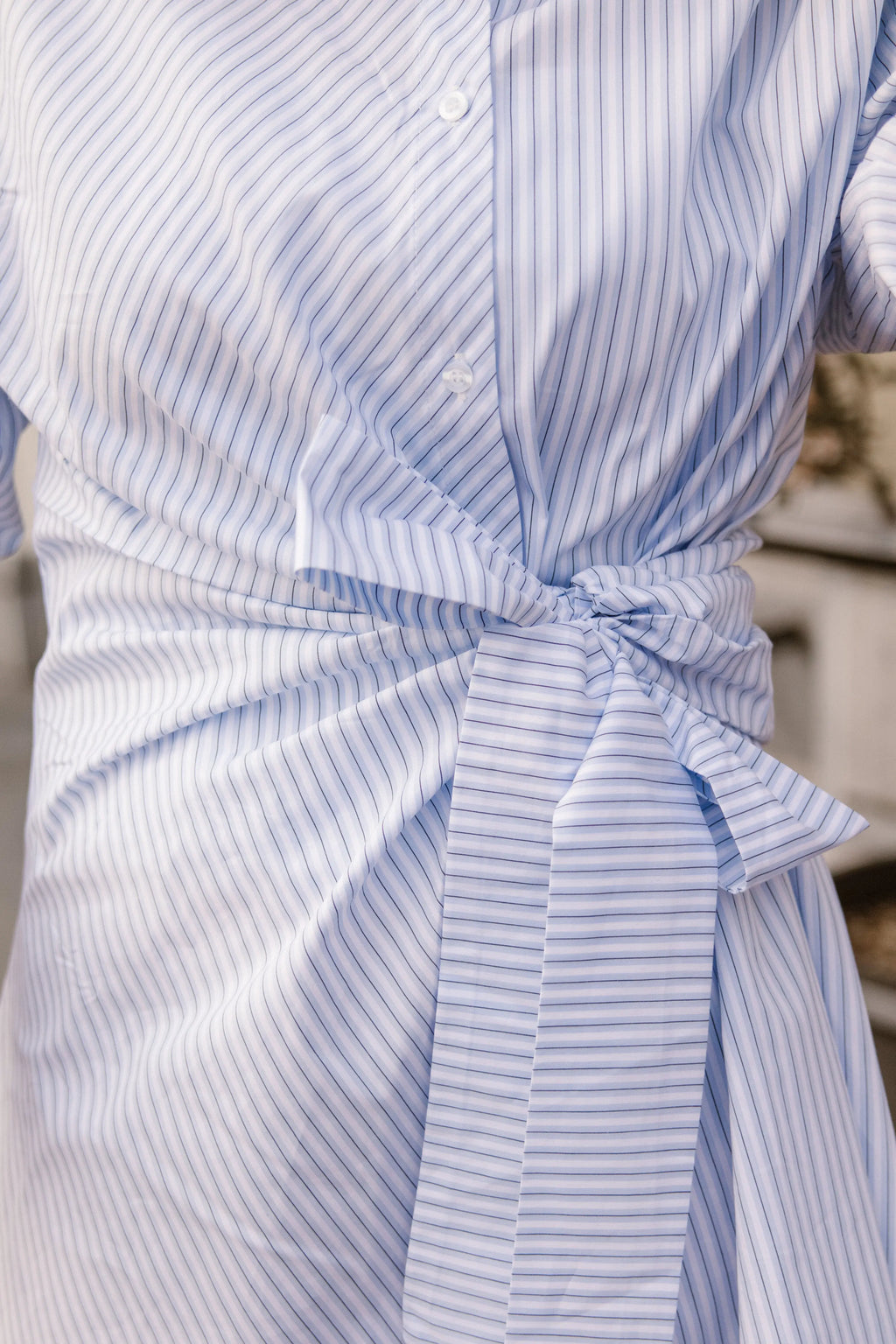 Ateljemel Gestreepte Blouse Jurk met Strik Ateljé Mel