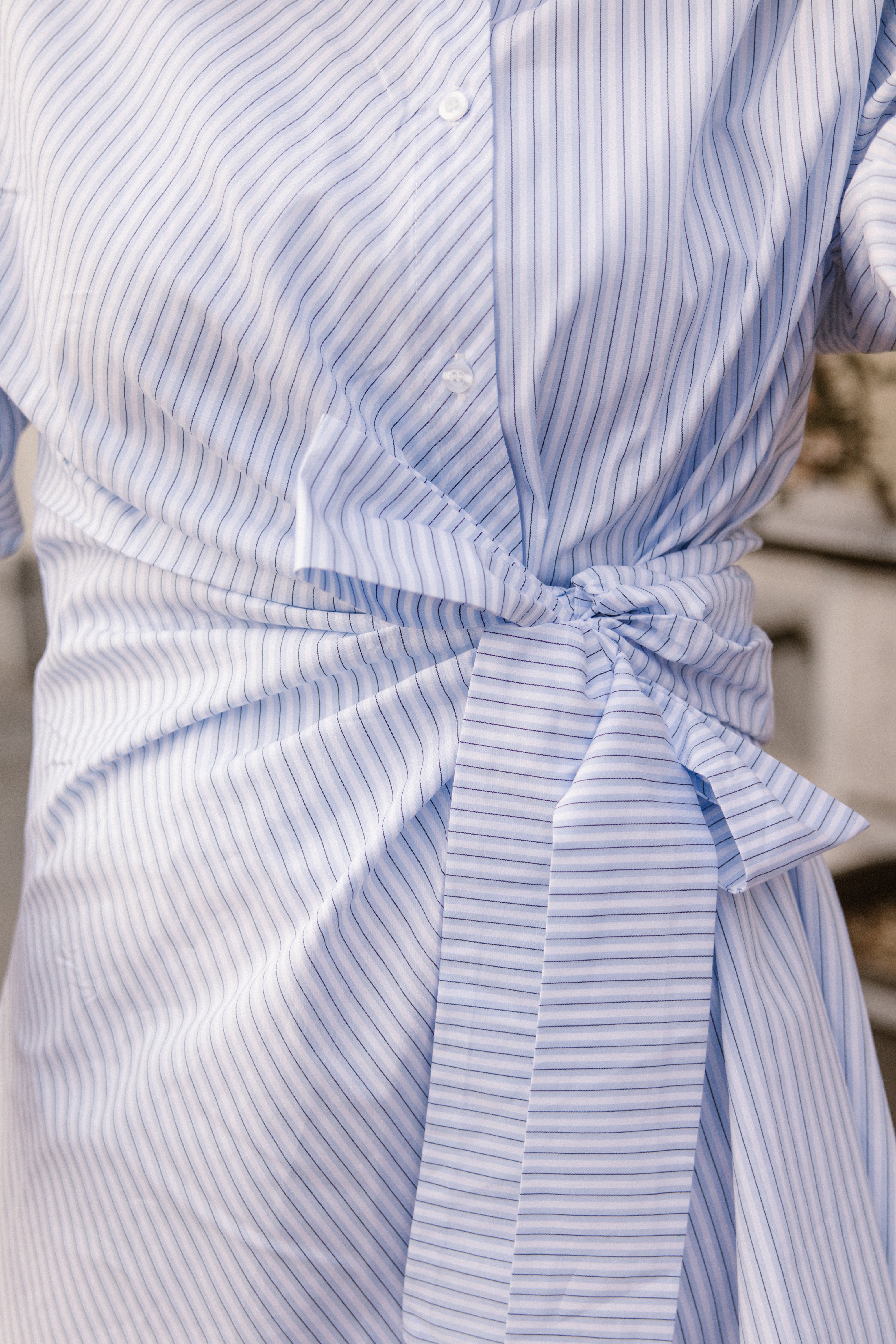 Ateljemel Gestreepte Blouse Jurk met Strik