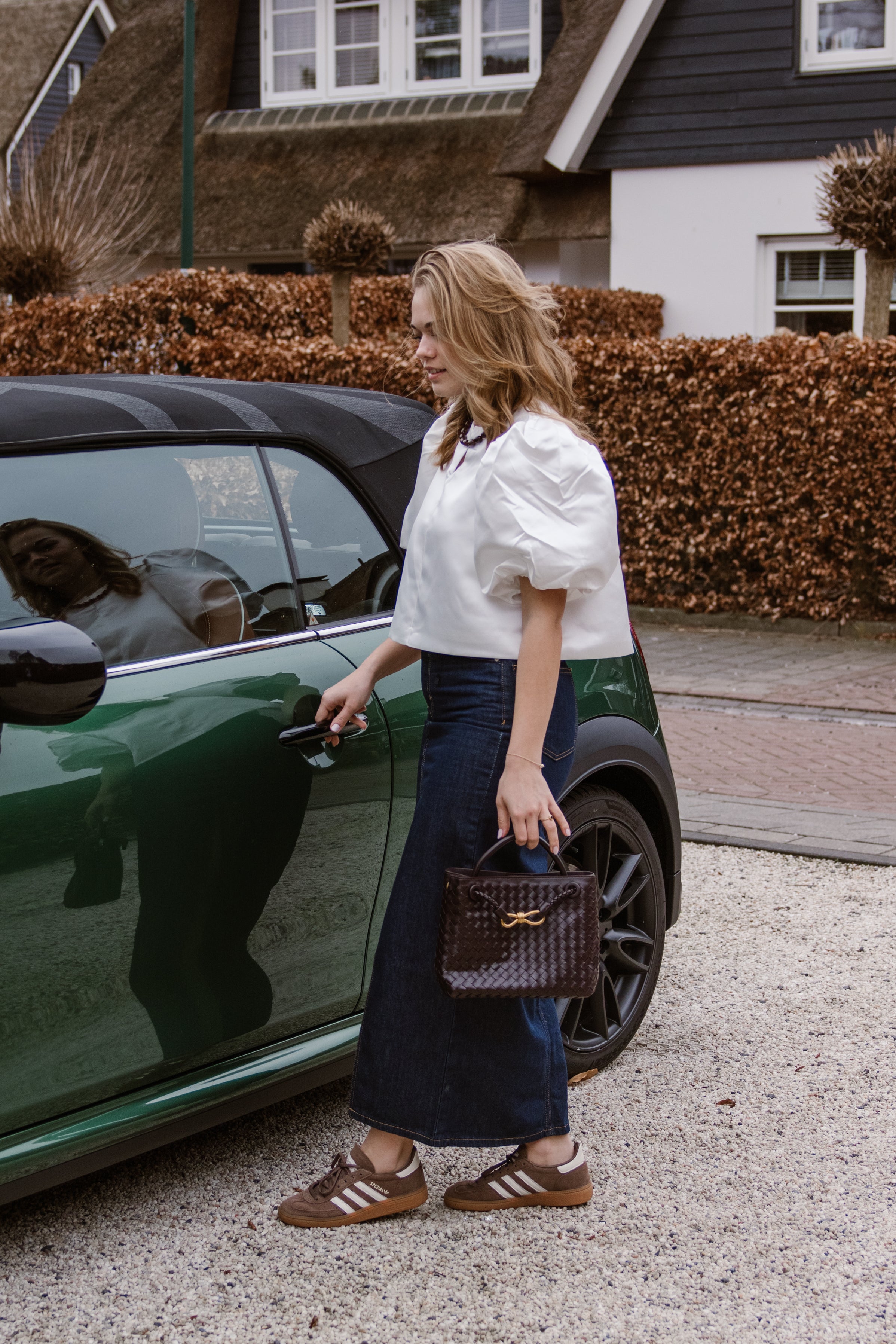 Ateljemel Blouse met Pofmouwen Ivoor