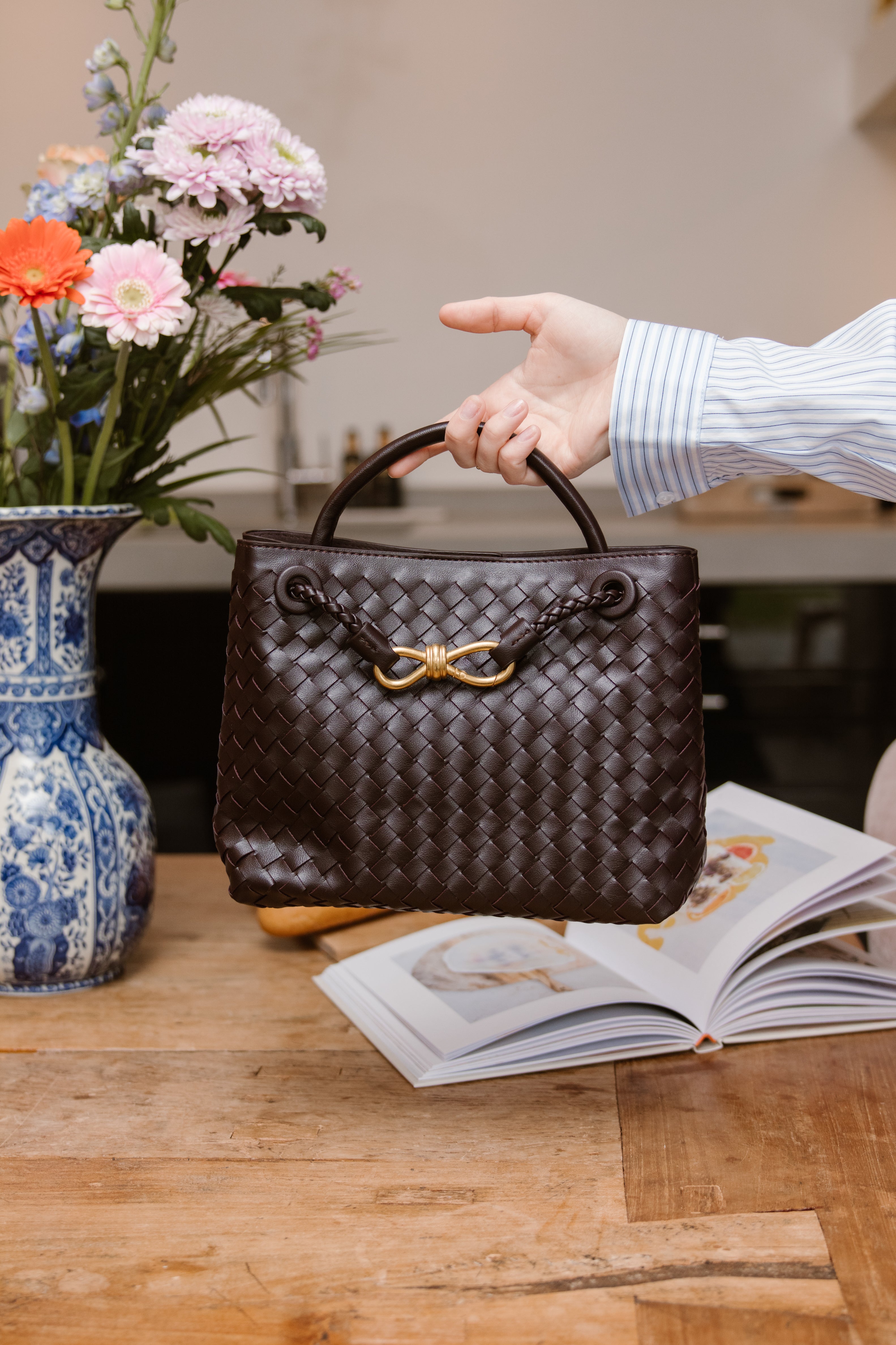 Ateljemel Geweven Schoudertas Paars