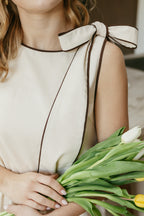 Ateljemel Mouwloze Jurk met Strikbandjes