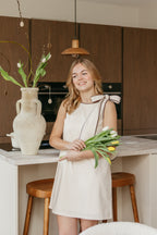 Ateljemel Mouwloze Jurk met Strikbandjes