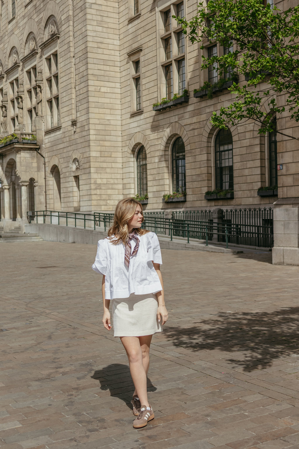 Ateljemel Beige Linnen Mini Rok Ateljé Mel