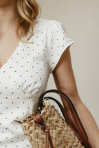 Ateljemel Polkadot V-hals Midi Jurk