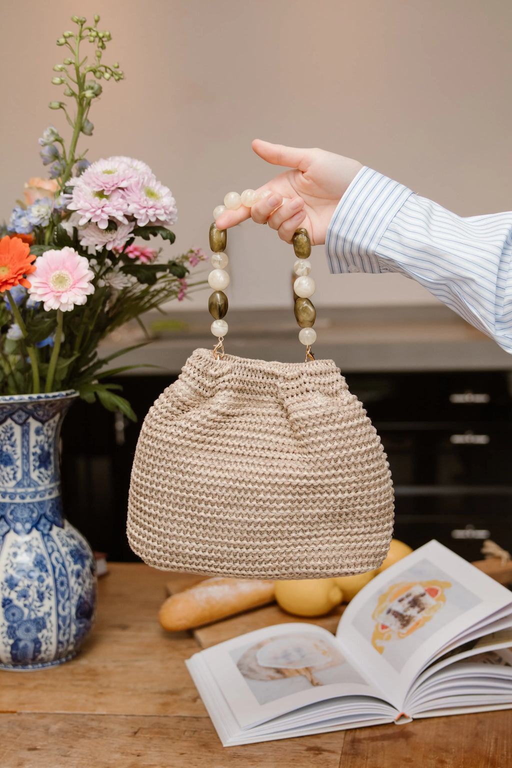Ateljemel Stro tas Beige Urban Expressions