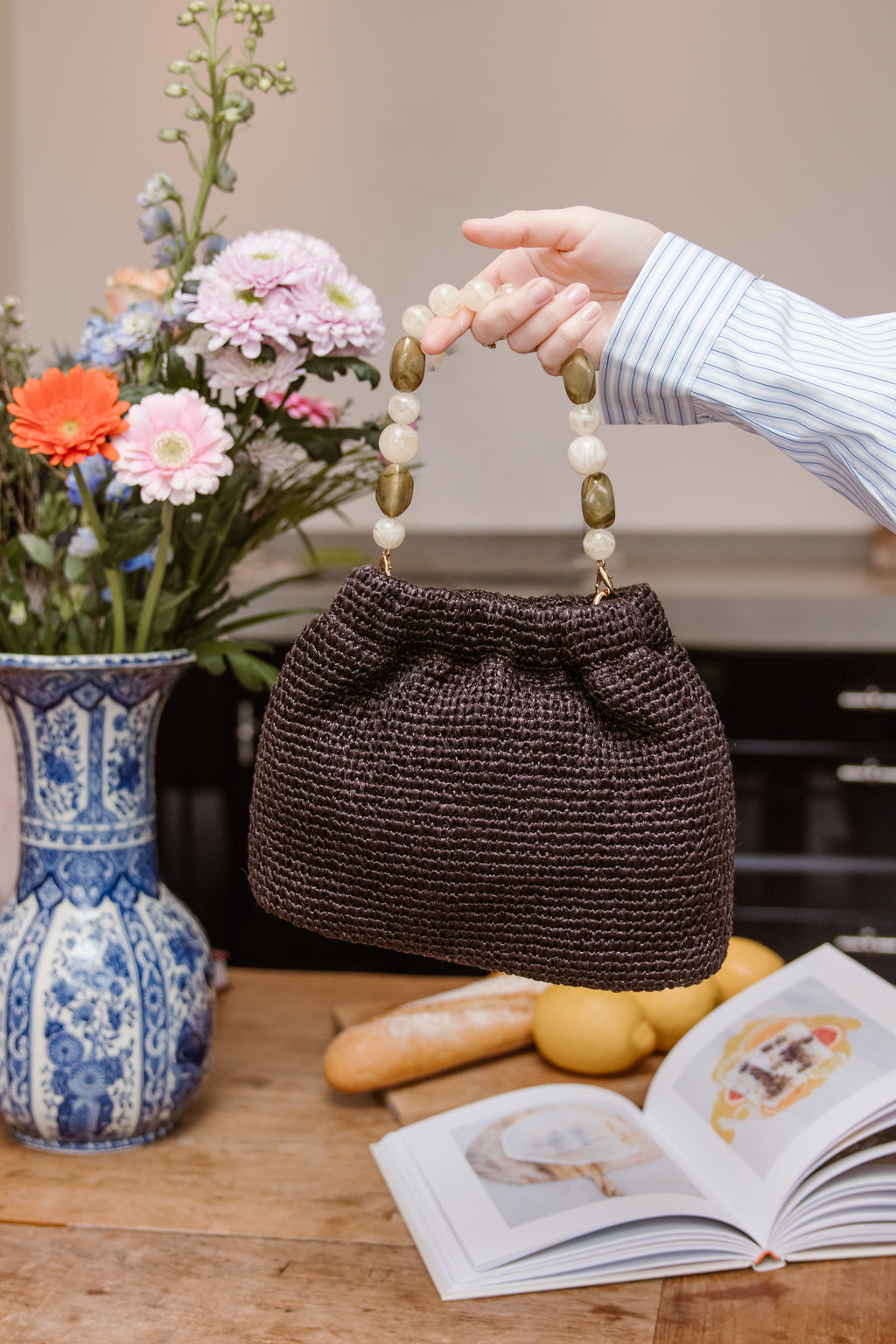 Ateljemel Stro Tas Bruin